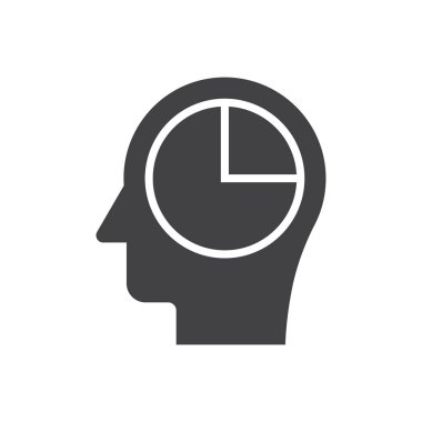 Pasta grafiği simgesi olan beyin ve zihin