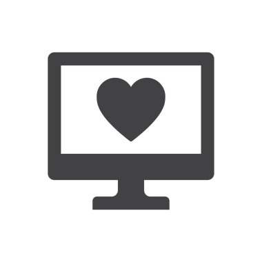 Computer Love Icon Sign Symbol