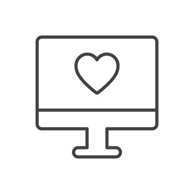 Computer Love Icon Sign Symbol