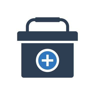 İlk yardım çantası simgesi - tıbbi malzeme kutusu simgesi