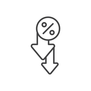 Aşağı Yüzdelik Simgesi - İndirimli Simge