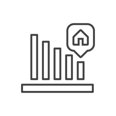 Gayrimenkul kaybı grafik simgesi - raporlama simgesi