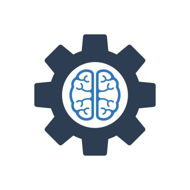 Beyin Gear Simgesi - Yapay Zeka Simgesi