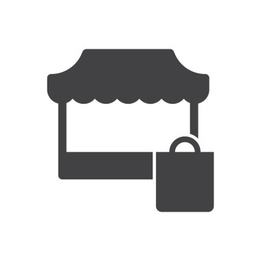 Kalıplı Alışveriş Torbası Simge sembolü vektörü 