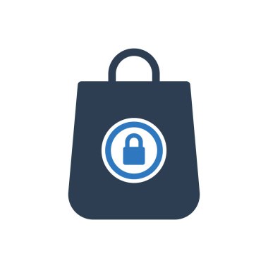 Güvenlik Kilidi Simgesi İşaret vektörlü Alışveriş Torbası 