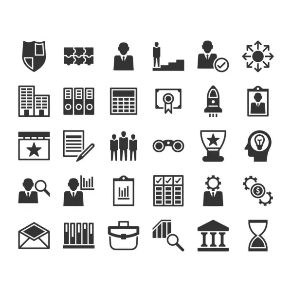 iş ve yönetim simgesi seti