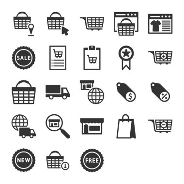 e-ticaret ve online alışveriş simgeleri ayarlamak