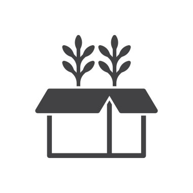 Ağaç Kutusu Simgesi Sembol Vektörü