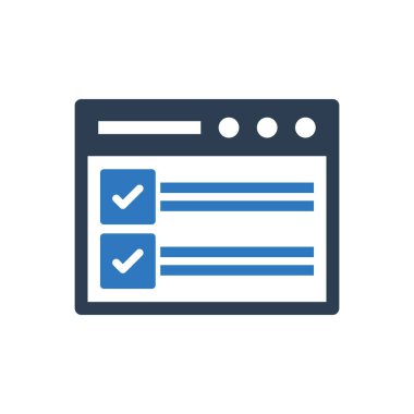 Çevrimiçi Kontrol Listesi Simgesi Sembol Vektörü