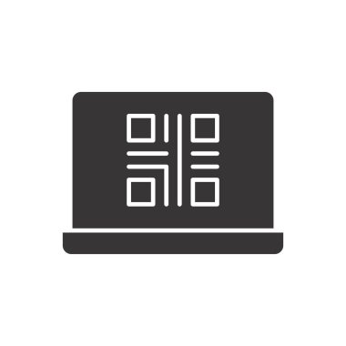 Qr Kod Laptop Simgesi İmzalama Sembolü