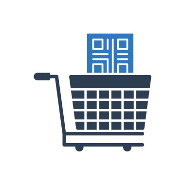 Qr Kod Simgesi İşaretli Alışveriş Aracı