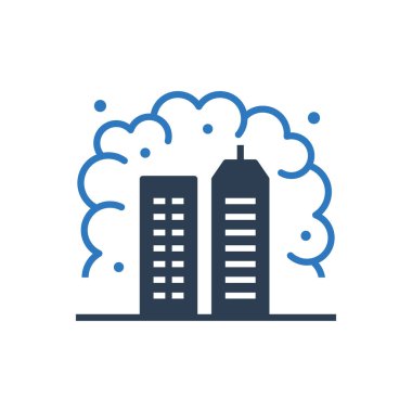 Şehir Hava Kirliliği Simgesi Sembolü