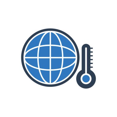 Dünya sıcaklığı simgesi - küresel ısınma simgesi