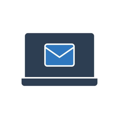 Laptop İmzalama Sembollü E- posta İletisi Simgesi