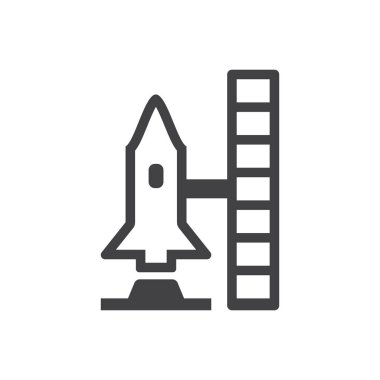 Roket Görev Simgesi İmza Sembol Vektörü