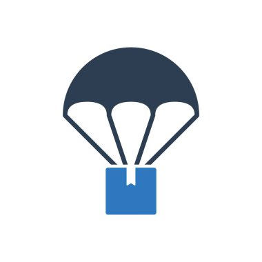 Paket Teslimatı Paraşüt Simgesi İmza Sembolü