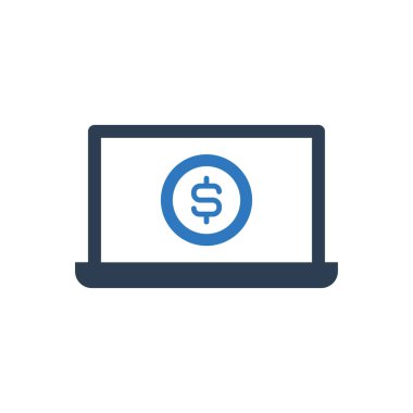 Dizüstü Bilgisayarlı Çevrimiçi Para Şarkı Simgesi