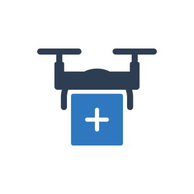 İlk Yardım Ekibi Drone Taşıma Simge İmzalama Vektörü