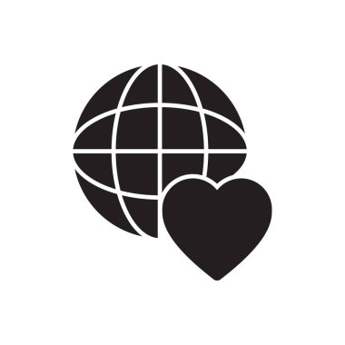 Dünya Aşk Simgesi Sembol Vektörü 