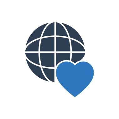 Dünya Aşk Simgesi Sembol Vektörü 