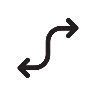 Çift Ok Yön Simgesi Sembol Vektörü 