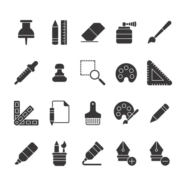 Sanat ve Tasarım Aracı Simgesi Seti