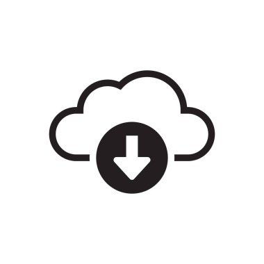 Bulut Veri İndirme Simgesi İmzalama Sembolü