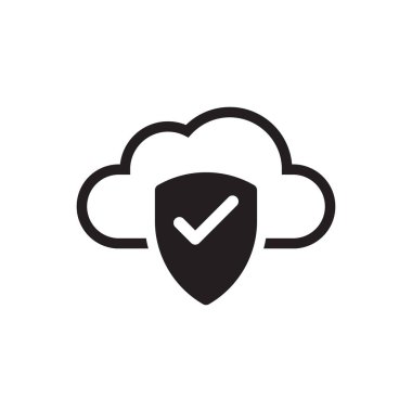 Bulut İnternet Güvenliği Simgesi İmza Sembolü