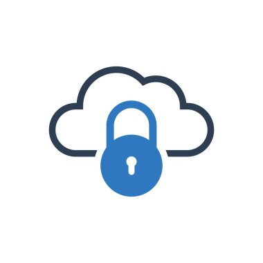 Bulut İnternet Güvenliği Kilit Simgesi Simgesi
