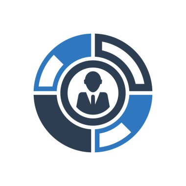 İş adamı pasta grafiği istatistik simgesi İmza Sembolü