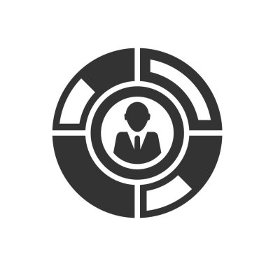 İş adamı pasta grafiği istatistik simgesi İmza Sembolü