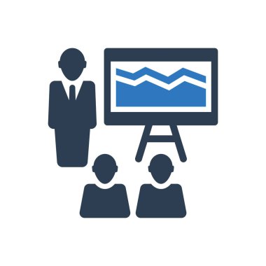 iş sunum simgesi, takım toplantısı grafik rapor simgesi İmza Simgesi