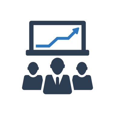 Sunum semineri simgesi, iş raporu toplantı simgesi