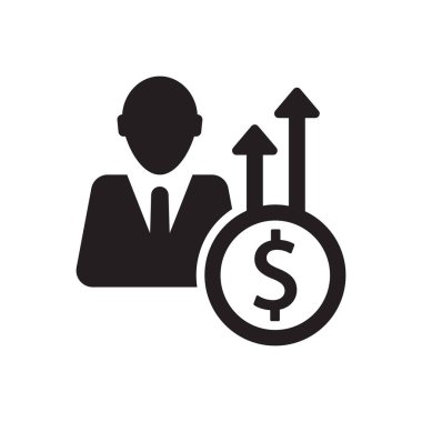 İş adamı gelir artışı ikonu, iş adamı kar büyüme ikonu