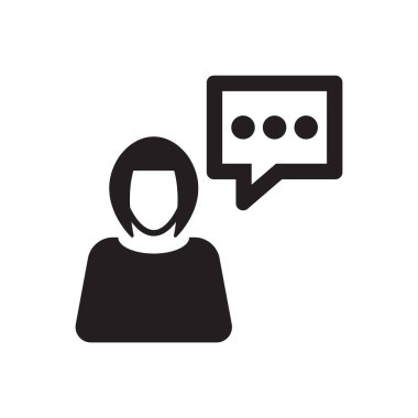 İş Sohbeti İletişim Simgesi Kadın Mesaj Sembolü