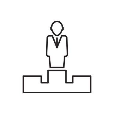 İş adamı kazanan simge, lider başarı simgesi