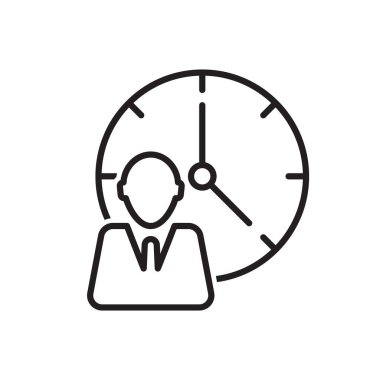 iş adamı ve saat simgesi, zaman yönetimi sembolü