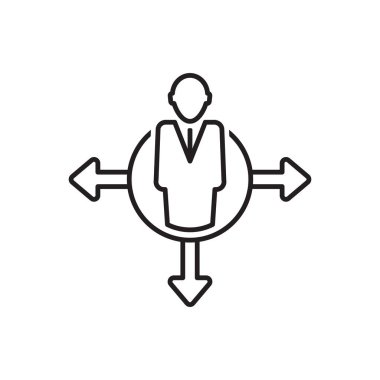 İş adamı seçim simgesi, karar yönü simgesi