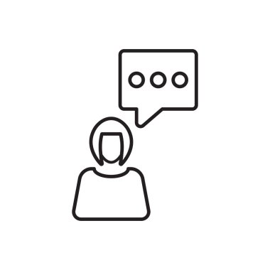 İş Sohbeti İletişim Simgesi Kadın Mesaj Sembolü