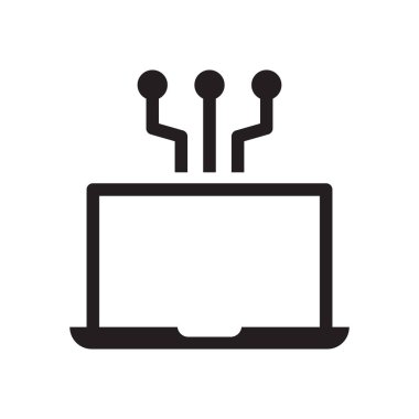 Laptop Ağ Simgesi işaret vektörü
