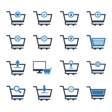 Alışveriş arabası simgesi seti