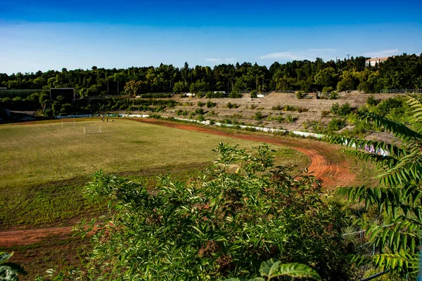 Старый Футбольный Стадион Руинах — стоковое фото