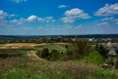 panorama overlooking the countryside and the sky