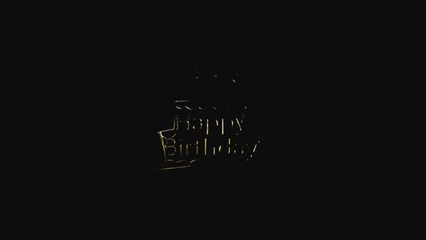 Happy Birthday Text Animated Happy Birthday Golden Text Handwritten Animation — 비디오