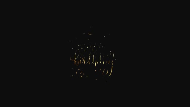 Wszystkiego Najlepszego Tekst Urodzinowy Animowane Wszystkiego Najlepszego Złoty Tekst Urodzinowy — Wideo stockowe