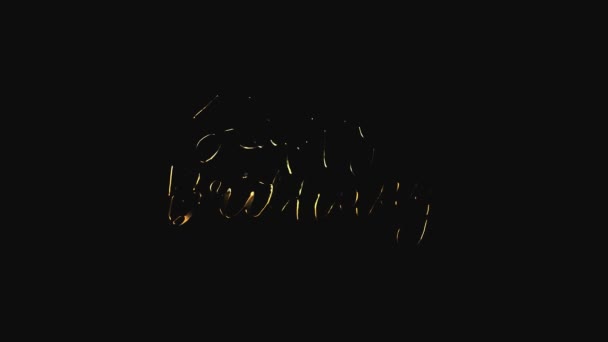 Gelukkige Verjaardag Tekst Geanimeerd Gelukkige Verjaardag Gouden Tekst Handgeschreven Animatie — Stockvideo