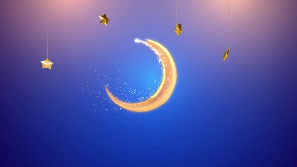 Eid Ramadan Kareem Background Eid Mubarak Background Moon Lantern — Vídeo de Stock
