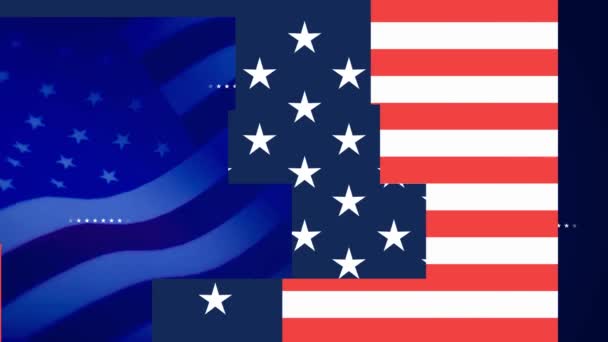 蓝色美国背景美国国旗独立日或美国国定假日的颜色7月4日 美利坚合众国独立日背景影片 — 图库视频影像