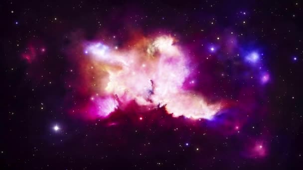 Galaksi Dan Nebula Latar Belakang Ruang Abstrak Alam Semesta Tak — Stok Video