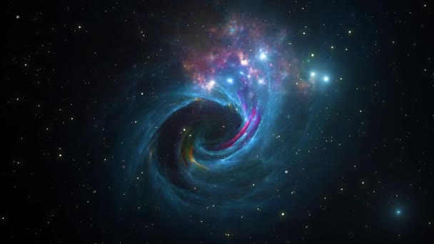 Галактика Туманность Абстрактный Космический Фон Бесконечная Вселенная Звездами Галактиками Космосе — стоковое видео